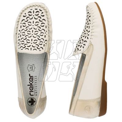 9. Leather comfortable openwork shoes Rieker W RKR658, beige