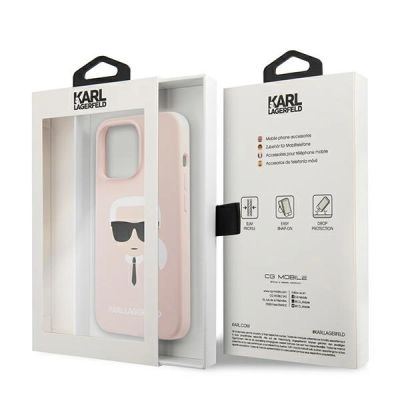 8. Karl Lagerfeld Silicone Karl`s Head Case for iPhone 13 Pro / 13 6.1" - Light Pink