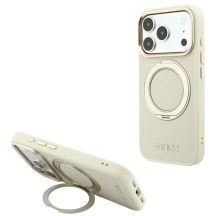 Guess Ring Stand 360 Grained Classic Logo MagSafe case for iPhone 18 Pro Max / 17 Pro Max - beige