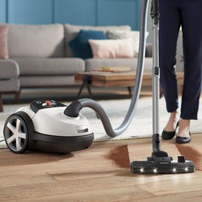 35. Philips Performer LED 8000 Series bagged vacuum cleaner with TriActive technology, model XD8142/12, 900W power
