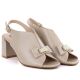3. Women's beige Jezzi RMR25112-3 block heel sandals with bow