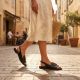 8. Women's black leather sandals S.Barski KV61-6076