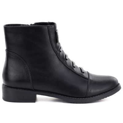 2. Women's black flat ankle boots M.Daszyński SA62-126
