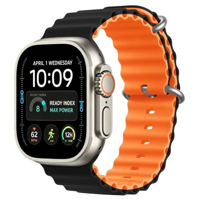 6. Tech-Protect IconBand Pro Strap for Apple Watch 4 / 5 / 6 / 7 / 8 / 9 / SE / Ultra 1 / 2 (42/44/45/49 mm) - Orange-Black