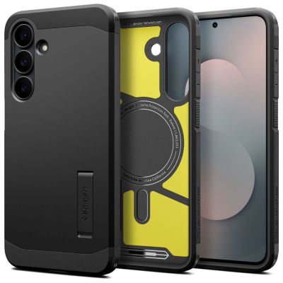 Spigen Tough Armor Mag MagSafe Case for Samsung Galaxy S25 FE - Black and Yellow