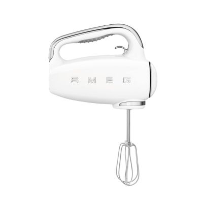 11. Smeg HMF01WHEU hand mixer in cream with a retro 1950s style.