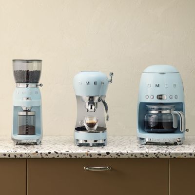 13. SMEG coffee machine model DCF02PBEU pastel blue