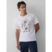 Men's regular printed T-shirt 4F 4FRAW26TTSHM4470-10S