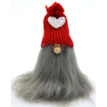 RED LONG-BEARDED SANTA HANGING DECORATION