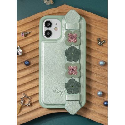 13. Kingxbar Sweet Series case decorated with original Swarovski crystals iPhone 12 mini green