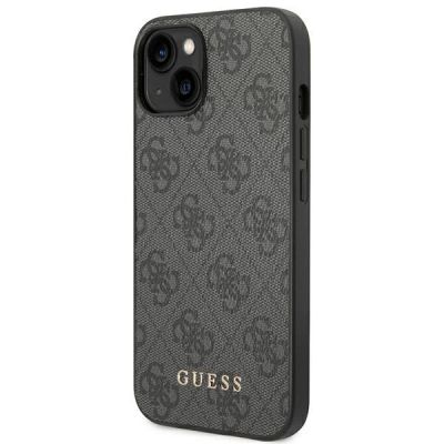 2. Guess 4G Metal Gold Logo Case for iPhone 14 Plus / 15 Plus - Gray