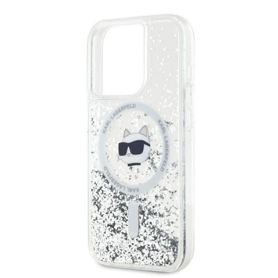 5. Karl Lagerfeld Liquid Glitter Choupette Head MagSafe case for iPhone 13 Pro / 13 - transparent