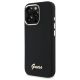 2. Guess Silicone Script Metal Logo & Frame Case for iPhone 16 Pro - Black