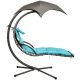 2. LIZBONA ROCKING CHAIR SWING WITH UMBRELLA 190X117X195CM GREY TURQUOISE