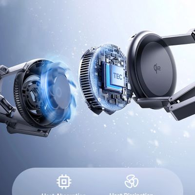 8. Baseus EnerFill FS41 3-in-1 Cooling Wireless Charger with EU Plug 45W and USB-C to USB-C Cable - Black