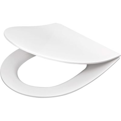 Slim, soft-close toilet seat