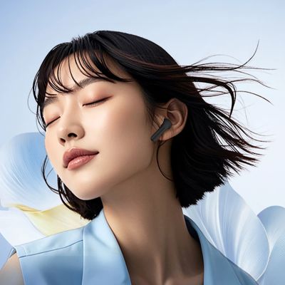 6. QCY AilyBuds E10 In-Ear Headphones with ENC LDAC Hi-Res Audio IPX4 Bluetooth 5.4 - Black