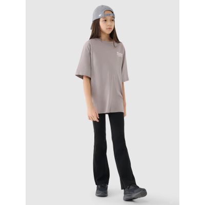 5. Girls' oversize T-shirt with print 4F 4FJRSS25TTSHF2586-83S