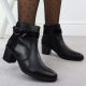 6. Women's leather ankle boots with a black heel, Rieker Y2066-00