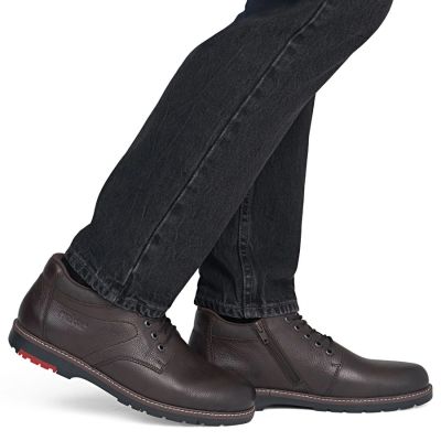 12. Men's brown leather ankle boots, insulated, Rieker 10507-25