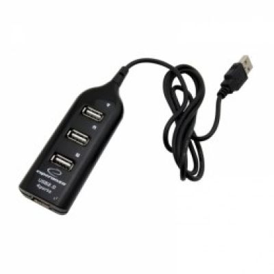 Hub Esperanza EA116 (4x USB 2.0; black)