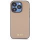 3. DKNY Grained Metal Logo MagSafe iPhone 15 Pro Case - Beige