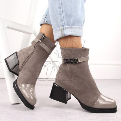 5. D&amp;A S.Barski ankle boots with decorative heel Premium Collection W MR880-018 OLI269C