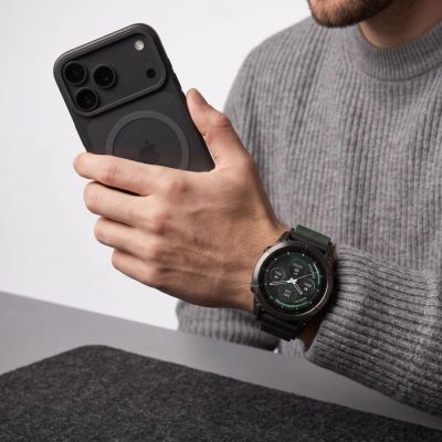 4. Tech-Protect Nylon Pro Strap for Garmin Fenix 5X / 5X Plus / 6X / 6X Pro / 7X / 8 / 8 Pro / 9 / 9 Pro (51 mm) – Black-Green