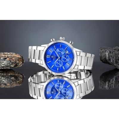 6. Men's Watch Giewont Chronograph Sapphire Silver Blue GW8510-B3