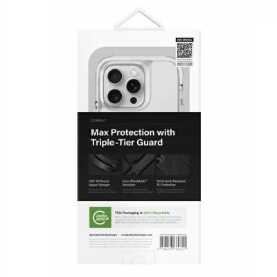 6. Uniq Combat iPhone 16 Pro 6.3" Magclick Charging case white/lume white