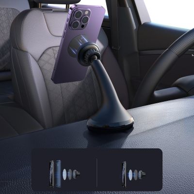 11. Joyroom JR-ZS356 universal magnetic car holder for a phone on the cockpit/window - black