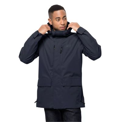 3. Jack Wolfskin WEST COAST JACKET men's waterproof hooded jacket night blue (1110811_1010)