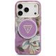 3. Guess IML Glitter Flowers Triangle MagSafe Case for iPhone 17 Pro / 18 Pro - Purple