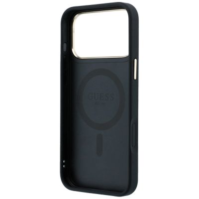 7. Guess Ring Stand 360 4G Classic Logo MagSafe Case for iPhone 17 Pro / 18 Pro - Black