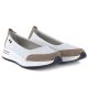 4. Leather ballet flats with a thick sole, openwork, white Jezzi 7815