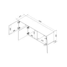 3D TV cabinet ALMA 150x41.5xH55 cashmere