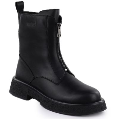 Women's leather ankle boots, black, Goe SS2N4145