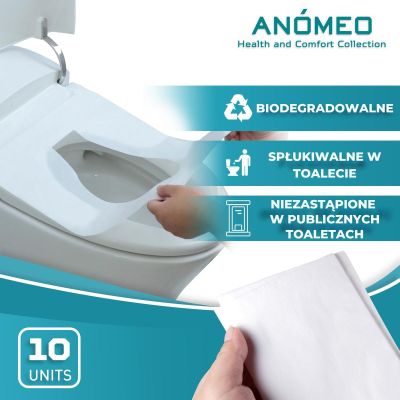 3. HYGIENIC TOILET SEAT COVERS 38 X 46 CM (10 PCS) ANOMEO