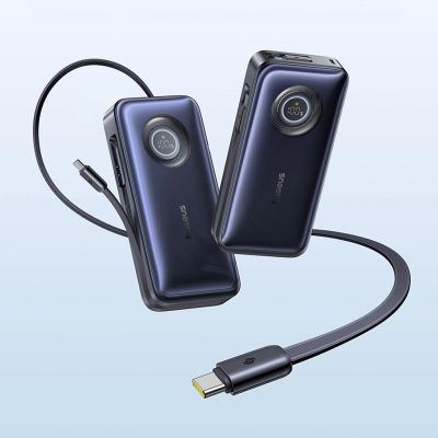 10. Baseus EnerCore CR11 20000mAh 100W Power Bank with Retractable USB-C Cable - Black