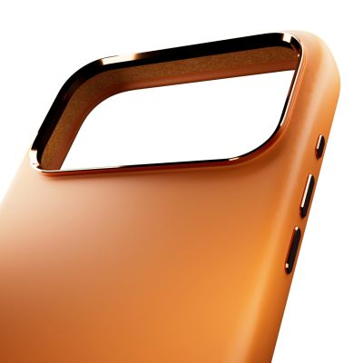 8. Puro Icon Mag Pro Liquid Silicone Case for iPhone 17 Pro Max, MagSafe Compatible, with Camera Protection and Aluminum Buttons - Orange