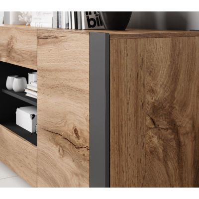 3. Chest of drawers WOOD 164/44/80 wotan oak + anthracite
