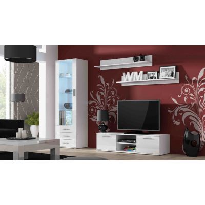 2. TV cabinet SOHO 140 white/gloss white
