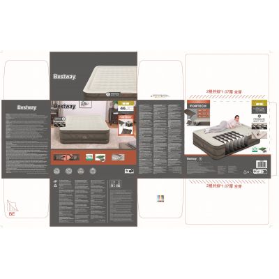 26. Bestway 69050 / 23 Air Mattress Double Mattress Gray, White Unisex