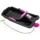 2. PLASTIC SLED WITH BRAKE AND HANDLEBAR ADAŚ 84x43x25CM BLACK WITH PINK