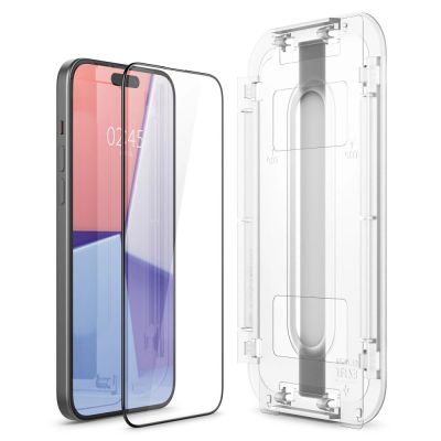 4. Spigen Glas.tR EZ Fit FC Tempered Glass for iPhone 15 Plus - Black
