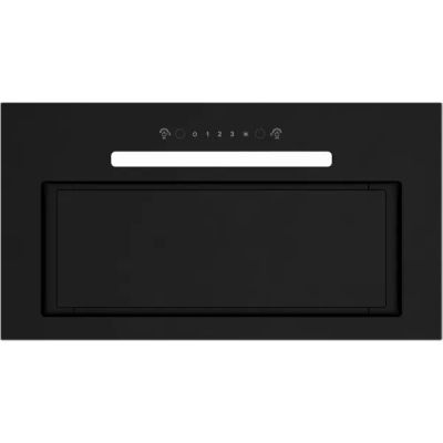 Built-in kitchen hood MPM-54-OWS-01 black glass, gesture control, LED lighting, absorber and extractor