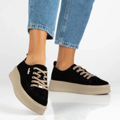 2. Leather platform sneakers black Filippo DP6122