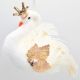 4. SWAN DECORATIVE HANGING BAUBLE 17CM PEARL WINGS