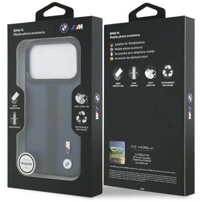 8. BMW M Perforated Stripe Logo MagSafe Case for iPhone 17 Pro - Navy Blue