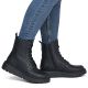 6. Women's leather ankle boots with platform, black, Rieker 70410-00